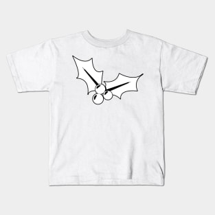 Christmas Mistletoe - Black and White 4 Kids T-Shirt